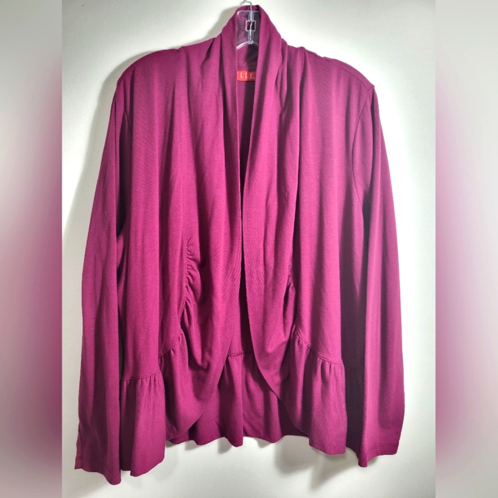 ELLE purple open front cardigan women's 1X  #1933